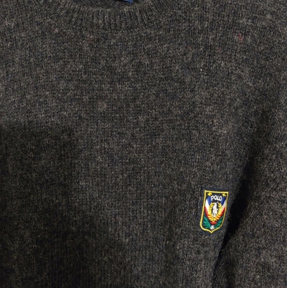 Polo by Ralph Lauren Uni-Crest Men's Charcoil Grey Sweater - Picture 2 of 5